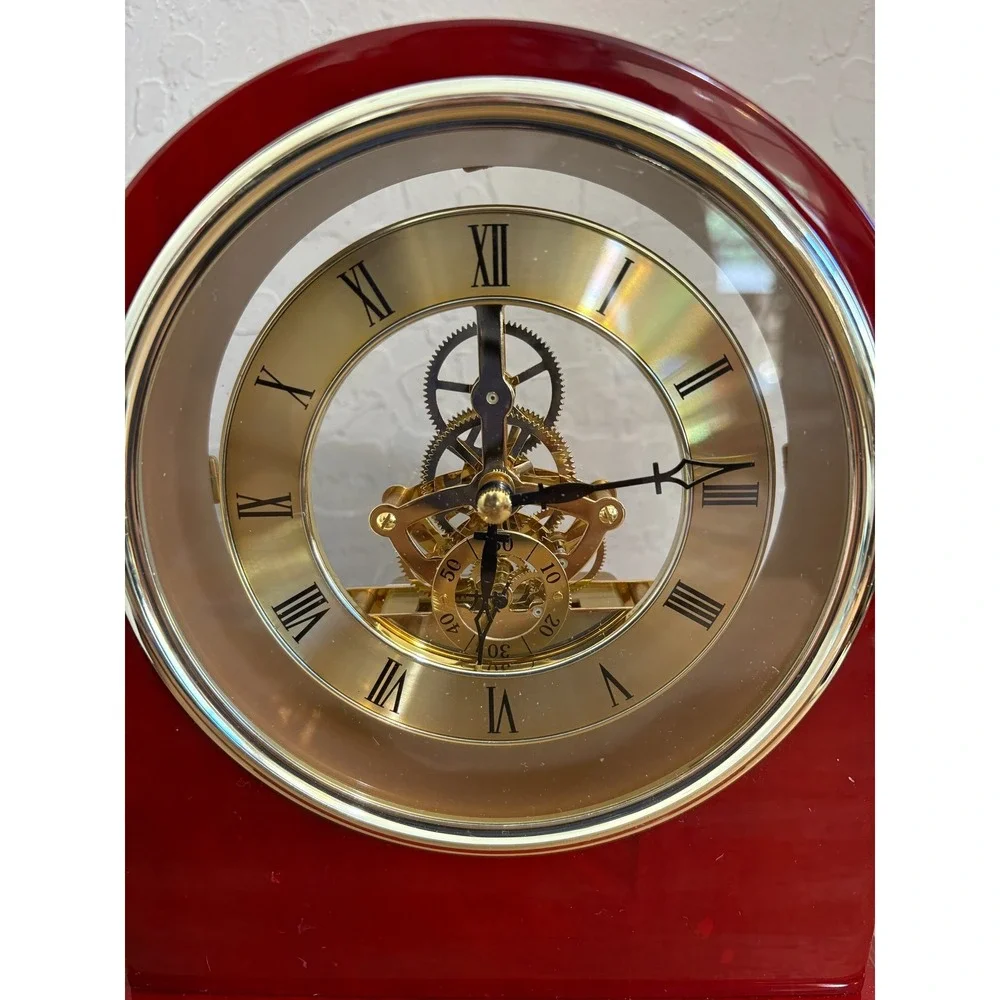 Plymouth Series Rosewood Desk Clock Roman Numerals Skeleton Movement‎